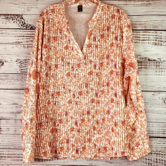 Emery Rose Tops - EMERY ROSE PLUS SIZE 4X 4XL FLORAL TOP ORANGE PURPLE SPRING SUMMER FALL BLOUSE